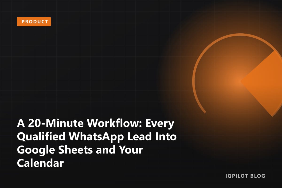A 20-Minute Workflow: Every Qualified WhatsApp Lead Into Google Sheets and Your Calendar